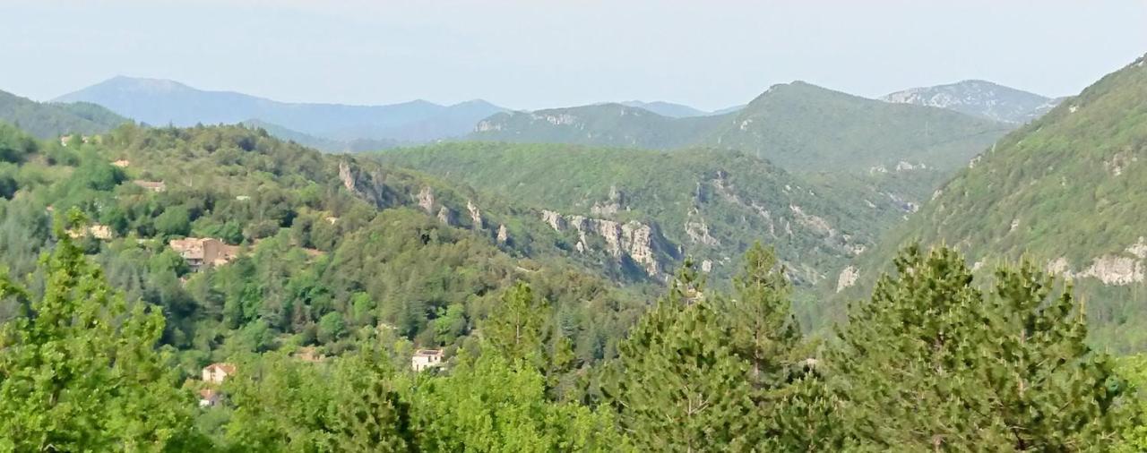 Gite En Cevennes Du Sud, Bergerie Restauree Au Rez De Jardin D'Une Bastide Avec Piscine, Vue Exceptionnelle, Authenticite Et Confort Saint-Laurent-le-Minier المظهر الخارجي الصورة